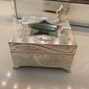 Things Remembered Make a Wish Swarovski Silver Jewelry Box with Star Design